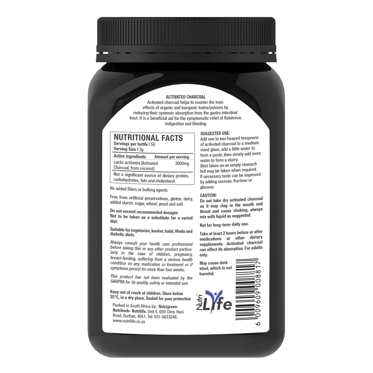 Activated charcoal natural detoxifier