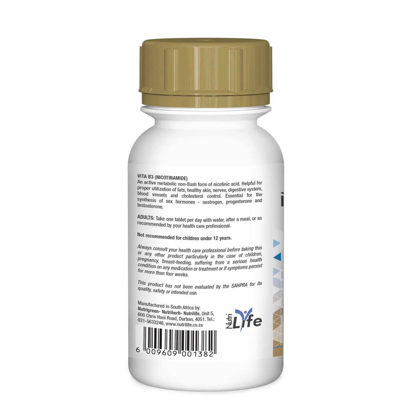 Vitamin B3 (as Nicotinamide) 100mg.