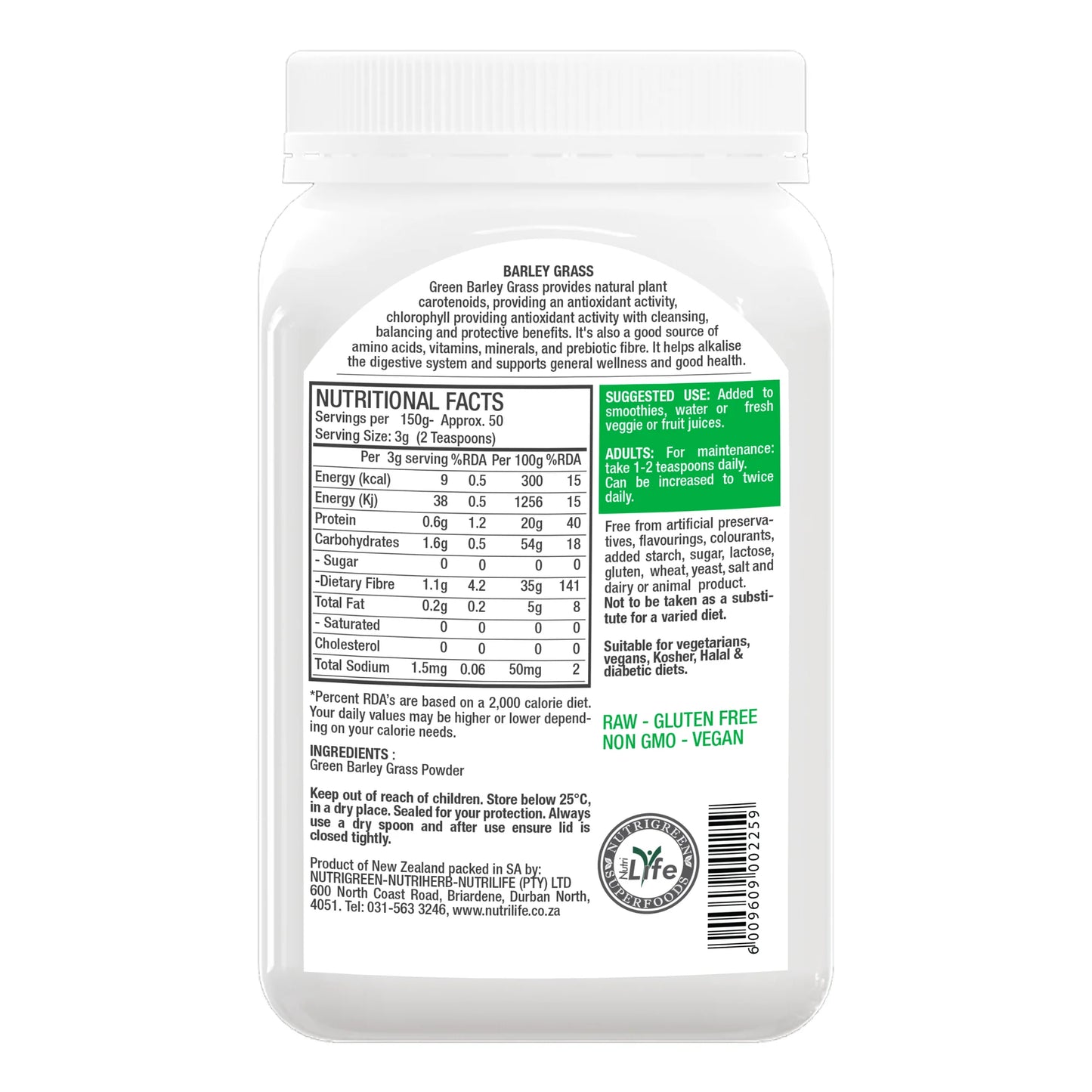 Green Barley Grass Powder 150g