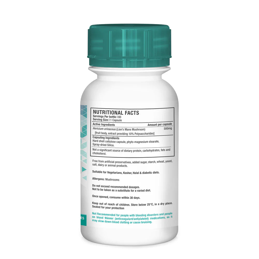 Lions mane mushroom extract dietary supplement cognitive health and immune support