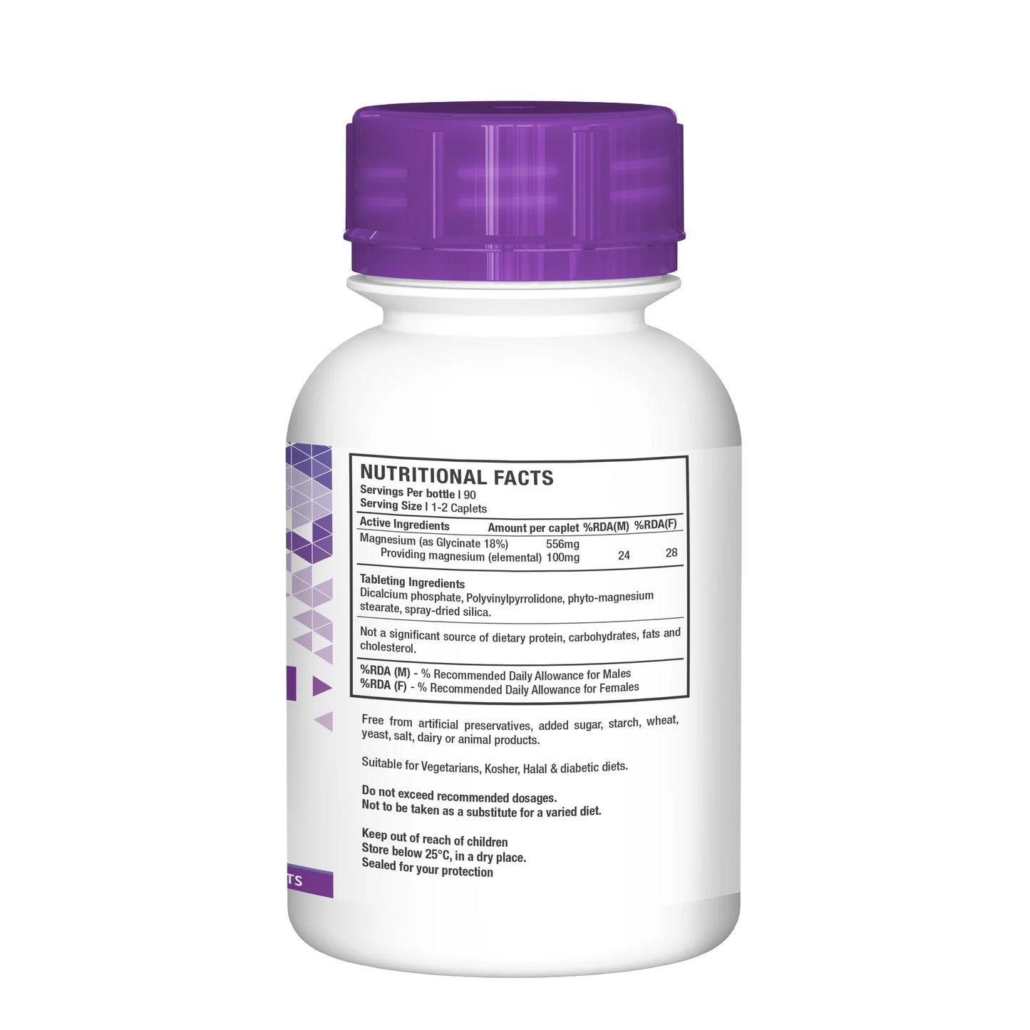 Magnesium Glycinate for support of healthy nervous system, heart, muscles, enzyme function, insulin sensitivity and serotonin levels