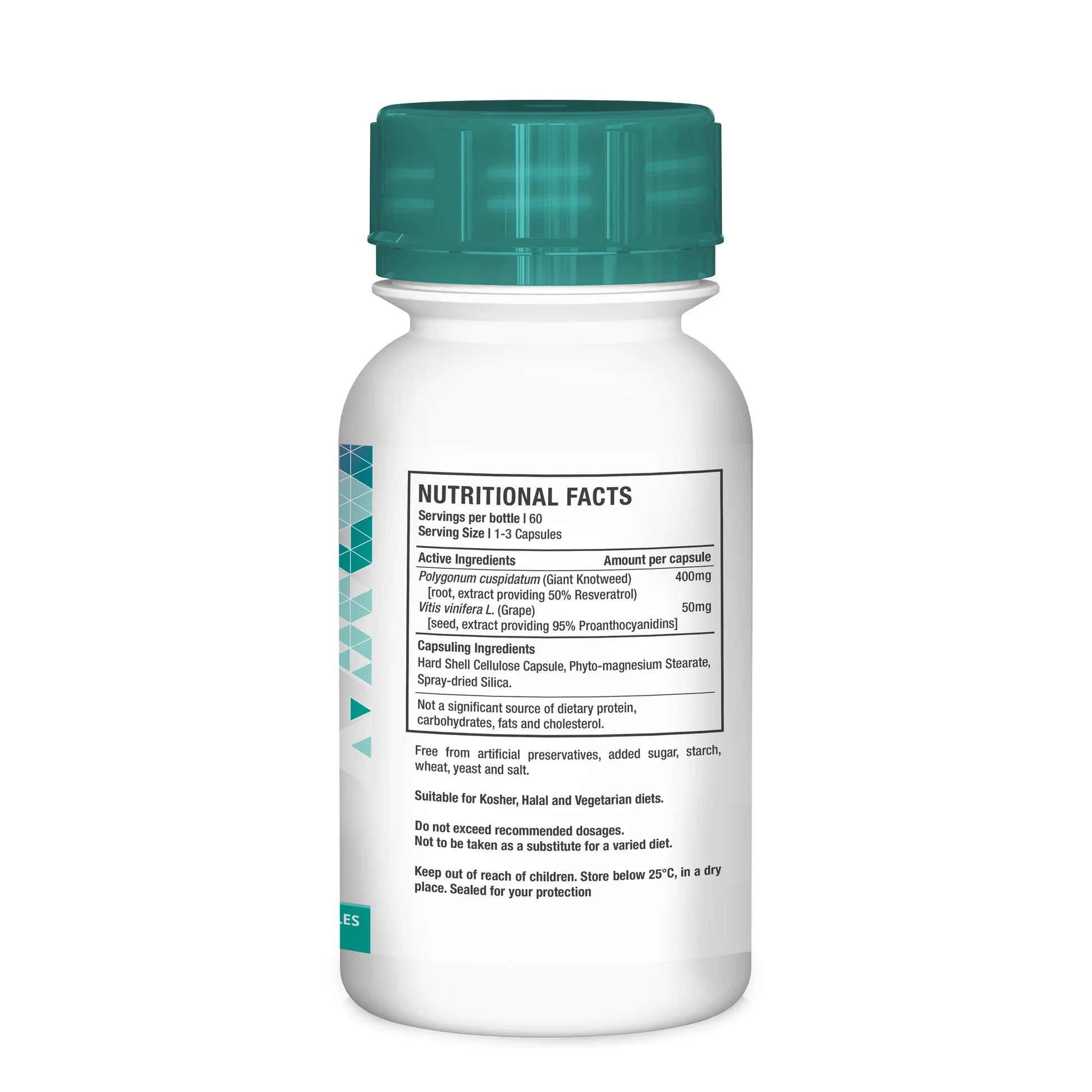 Resveratrol is a powerful antioxidant to protect against stress and inflammation.