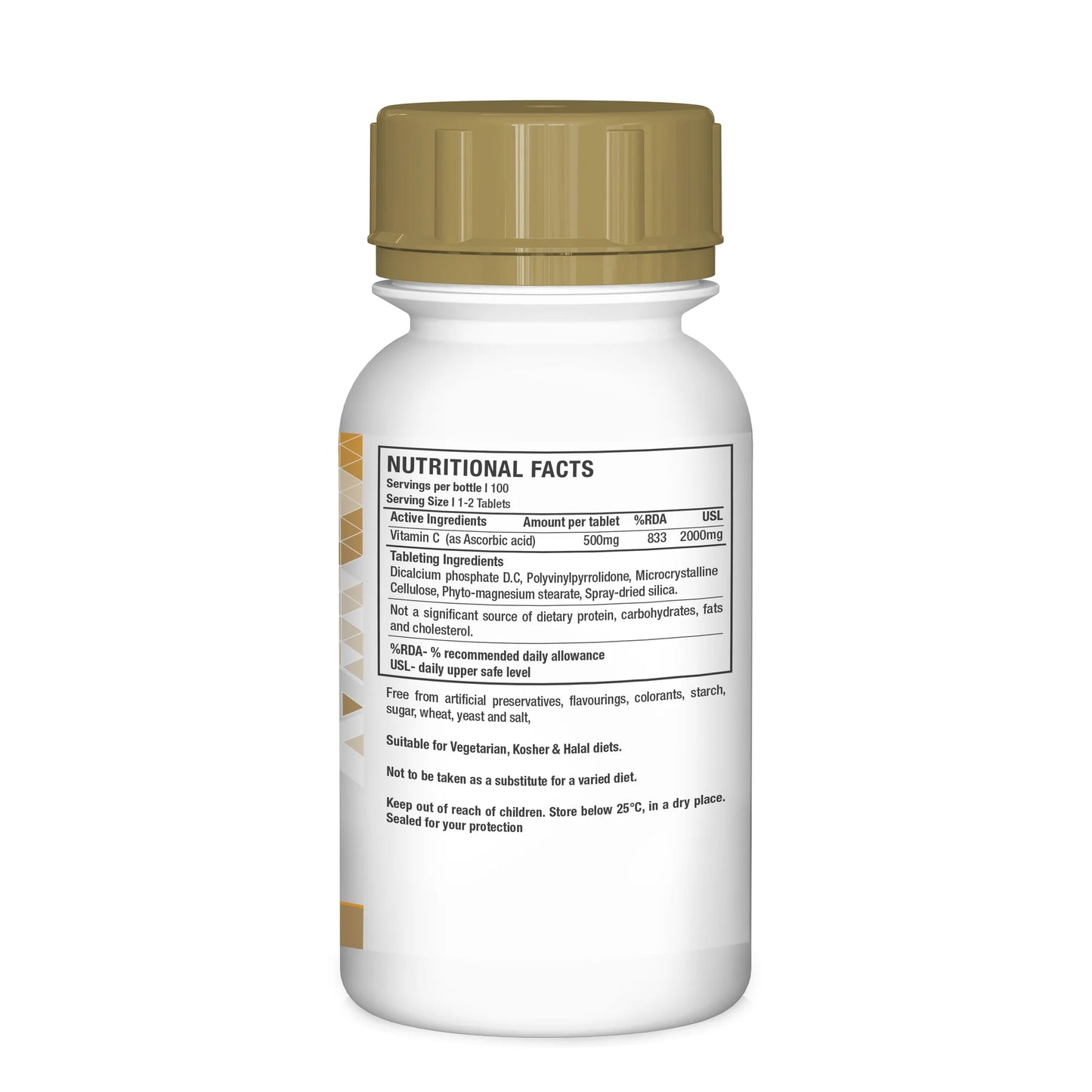 Vitamin C 100's Tabs 500mg